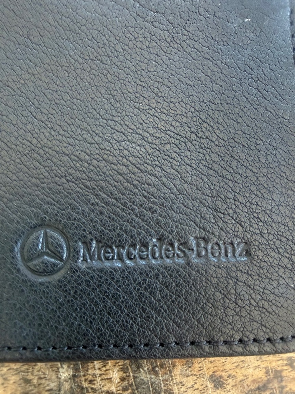 Mercedes Benz black leather card holder.